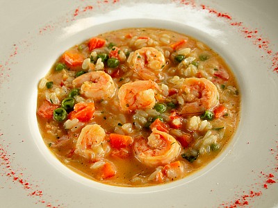 Risotto de Camarão Tricolore